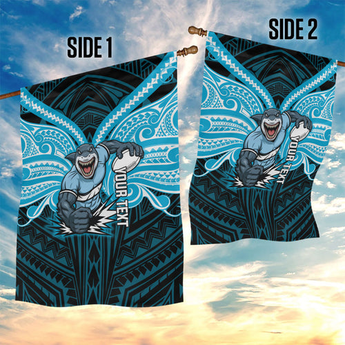 Custom Cronulla-Sutherland Sharks Garden Flag Shark Warrior Polynesia Islander Rugby Mascot