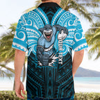 Custom Cronulla-Sutherland Sharks Hawaiian Shirt Shark Warrior Polynesia Islander Rugby Mascot
