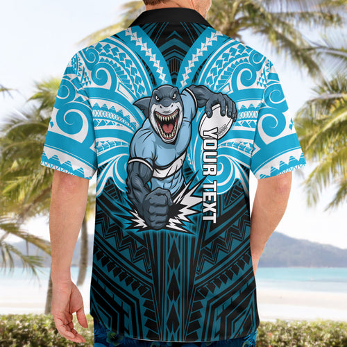 Custom Cronulla-Sutherland Sharks Hawaiian Shirt Shark Warrior Polynesia Islander Rugby Mascot
