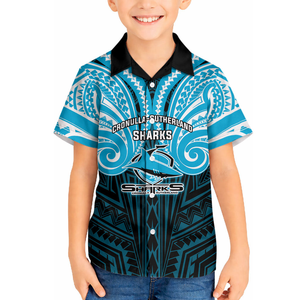 Custom Cronulla-Sutherland Sharks Hawaiian Shirt Shark Warrior Polynesia Islander Rugby Mascot