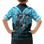 Custom Cronulla-Sutherland Sharks Hawaiian Shirt Shark Warrior Polynesia Islander Rugby Mascot