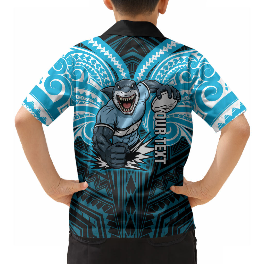 Custom Cronulla-Sutherland Sharks Hawaiian Shirt Shark Warrior Polynesia Islander Rugby Mascot