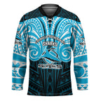 Custom Cronulla-Sutherland Sharks Hockey Jersey Shark Warrior Polynesia Islander Rugby Mascot