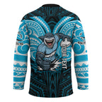 Custom Cronulla-Sutherland Sharks Hockey Jersey Shark Warrior Polynesia Islander Rugby Mascot