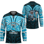 Custom Cronulla-Sutherland Sharks Hockey Jersey Shark Warrior Polynesia Islander Rugby Mascot