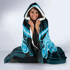Custom Cronulla-Sutherland Sharks Hooded Blanket Shark Warrior Polynesia Islander Rugby Mascot