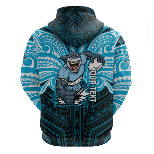 Custom Cronulla-Sutherland Sharks Hoodie Shark Warrior Polynesia Islander Rugby Mascot