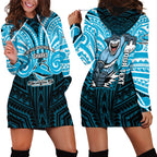Custom Cronulla-Sutherland Sharks Hoodie Dress Shark Warrior Polynesia Islander Rugby Mascot