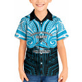 Custom Cronulla-Sutherland Sharks Kid Hawaiian Shirt Shark Warrior Polynesia Islander Rugby Mascot