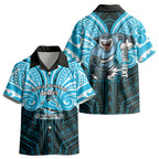 Custom Cronulla-Sutherland Sharks Kid Hawaiian Shirt Shark Warrior Polynesia Islander Rugby Mascot