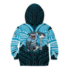 Custom Cronulla-Sutherland Sharks Kid Hoodie Shark Warrior Polynesia Islander Rugby Mascot
