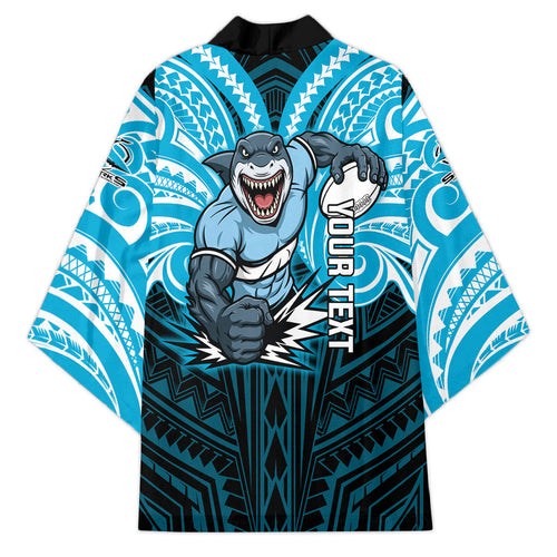 Custom Cronulla-Sutherland Sharks Kimono Shark Warrior Polynesia Islander Rugby Mascot