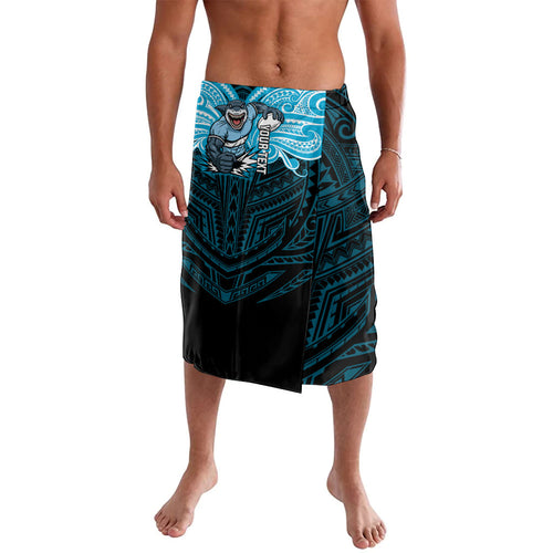 Custom Cronulla-Sutherland Sharks Lavalava Shark Warrior Polynesia Islander Rugby Mascot