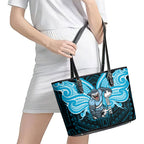 Custom Cronulla-Sutherland Sharks Leather Tote Bag Shark Warrior Polynesia Islander Rugby Mascot