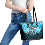 Custom Cronulla-Sutherland Sharks Leather Tote Bag Shark Warrior Polynesia Islander Rugby Mascot