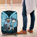 Custom Cronulla-Sutherland Sharks Luggage Cover Shark Warrior Polynesia Islander Rugby Mascot