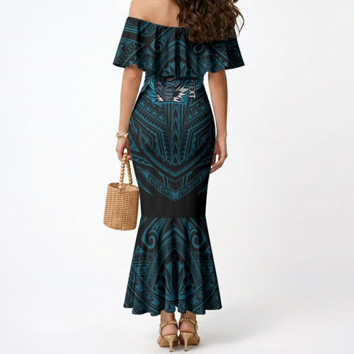 Custom Cronulla-Sutherland Sharks Mermaid Dress Shark Warrior Polynesia Islander Rugby Mascot