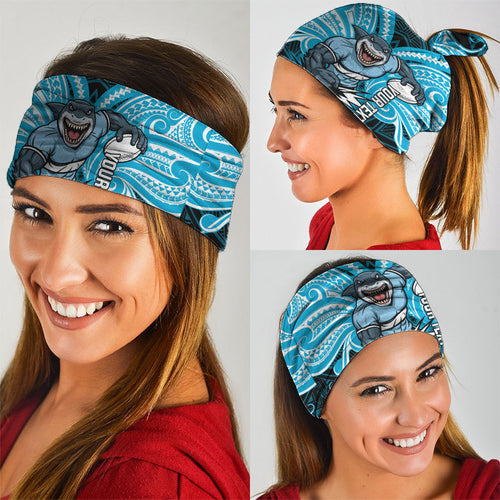 Custom Cronulla-Sutherland Sharks Neck Gaiter Shark Warrior Polynesia Islander Rugby Mascot