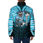 Custom Cronulla-Sutherland Sharks Padded Jacket Shark Warrior Polynesia Islander Rugby Mascot