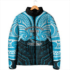 Custom Cronulla-Sutherland Sharks Padded Jacket Shark Warrior Polynesia Islander Rugby Mascot