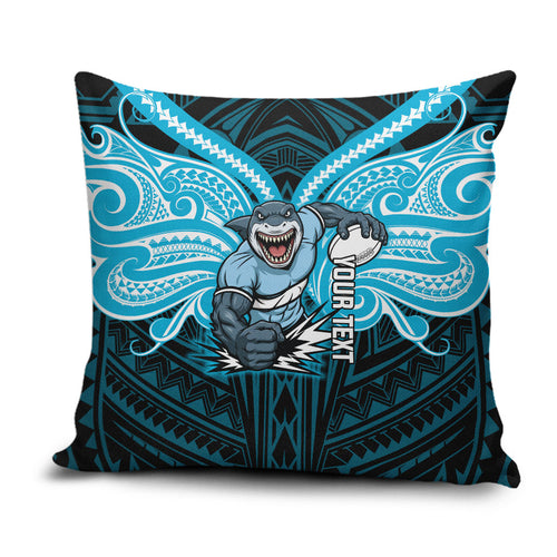 Custom Cronulla-Sutherland Sharks Pillow Cover Shark Warrior Polynesia Islander Rugby Mascot