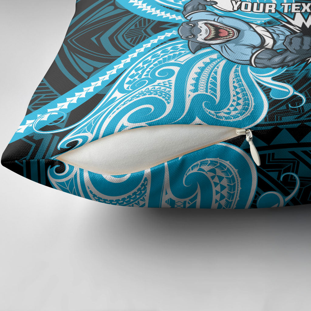 Custom Cronulla-Sutherland Sharks Pillow Cover Shark Warrior Polynesia Islander Rugby Mascot
