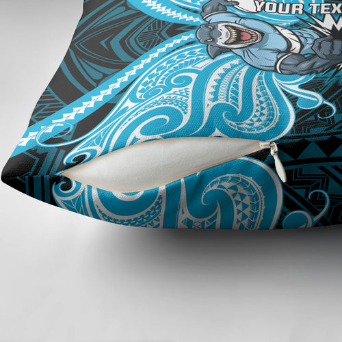 Custom Cronulla-Sutherland Sharks Pillow Cover Shark Warrior Polynesia Islander Rugby Mascot