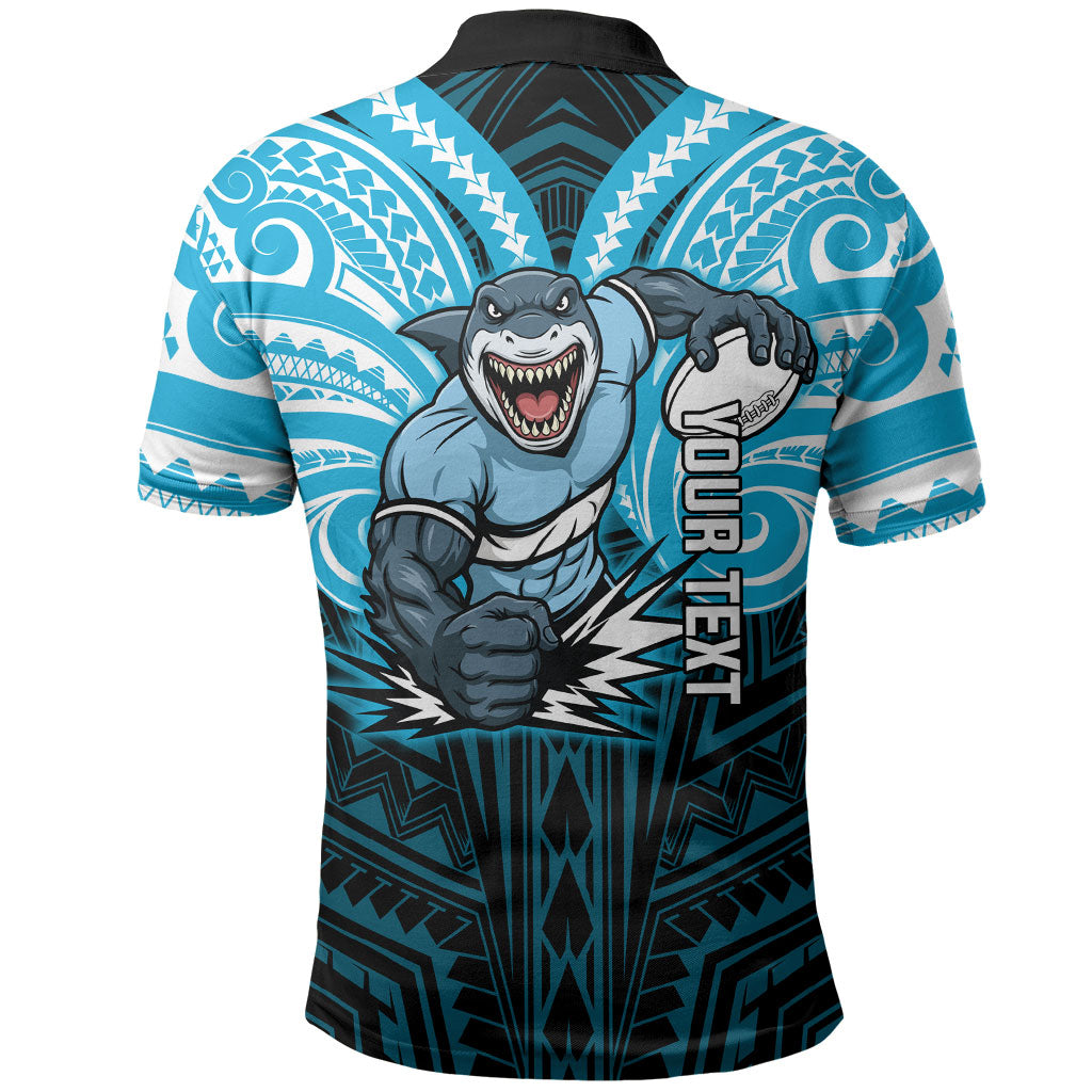 Custom Cronulla-Sutherland Sharks Polo Shirt Shark Warrior Polynesia Islander Rugby Mascot