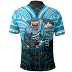 Custom Cronulla-Sutherland Sharks Polo Shirt Shark Warrior Polynesia Islander Rugby Mascot