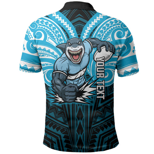 Custom Cronulla-Sutherland Sharks Polo Shirt Shark Warrior Polynesia Islander Rugby Mascot