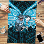 Custom Cronulla-Sutherland Sharks Puzzle Shark Warrior Polynesia Islander Rugby Mascot