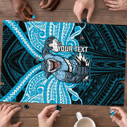 Custom Cronulla-Sutherland Sharks Puzzle Shark Warrior Polynesia Islander Rugby Mascot