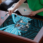 Custom Cronulla-Sutherland Sharks Puzzle Shark Warrior Polynesia Islander Rugby Mascot