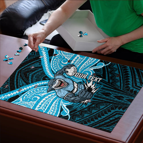 Custom Cronulla-Sutherland Sharks Puzzle Shark Warrior Polynesia Islander Rugby Mascot