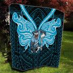 Custom Cronulla-Sutherland Sharks Quilt Shark Warrior Polynesia Islander Rugby Mascot