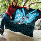 Custom Cronulla-Sutherland Sharks Quilt Shark Warrior Polynesia Islander Rugby Mascot