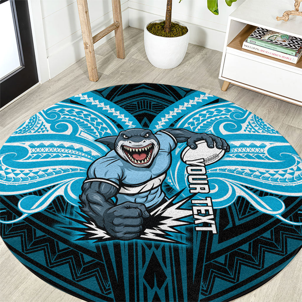 Custom Cronulla-Sutherland Sharks Round Carpet Shark Warrior Polynesia Islander Rugby Mascot
