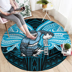 Custom Cronulla-Sutherland Sharks Round Carpet Shark Warrior Polynesia Islander Rugby Mascot