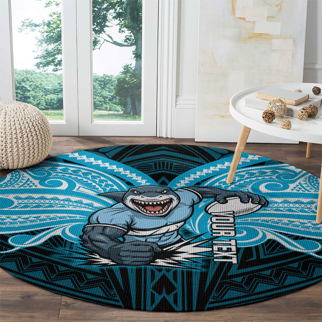 Custom Cronulla-Sutherland Sharks Round Carpet Shark Warrior Polynesia Islander Rugby Mascot