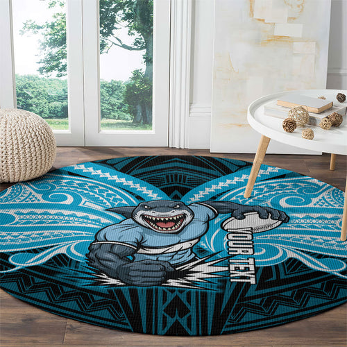 Custom Cronulla-Sutherland Sharks Round Carpet Shark Warrior Polynesia Islander Rugby Mascot