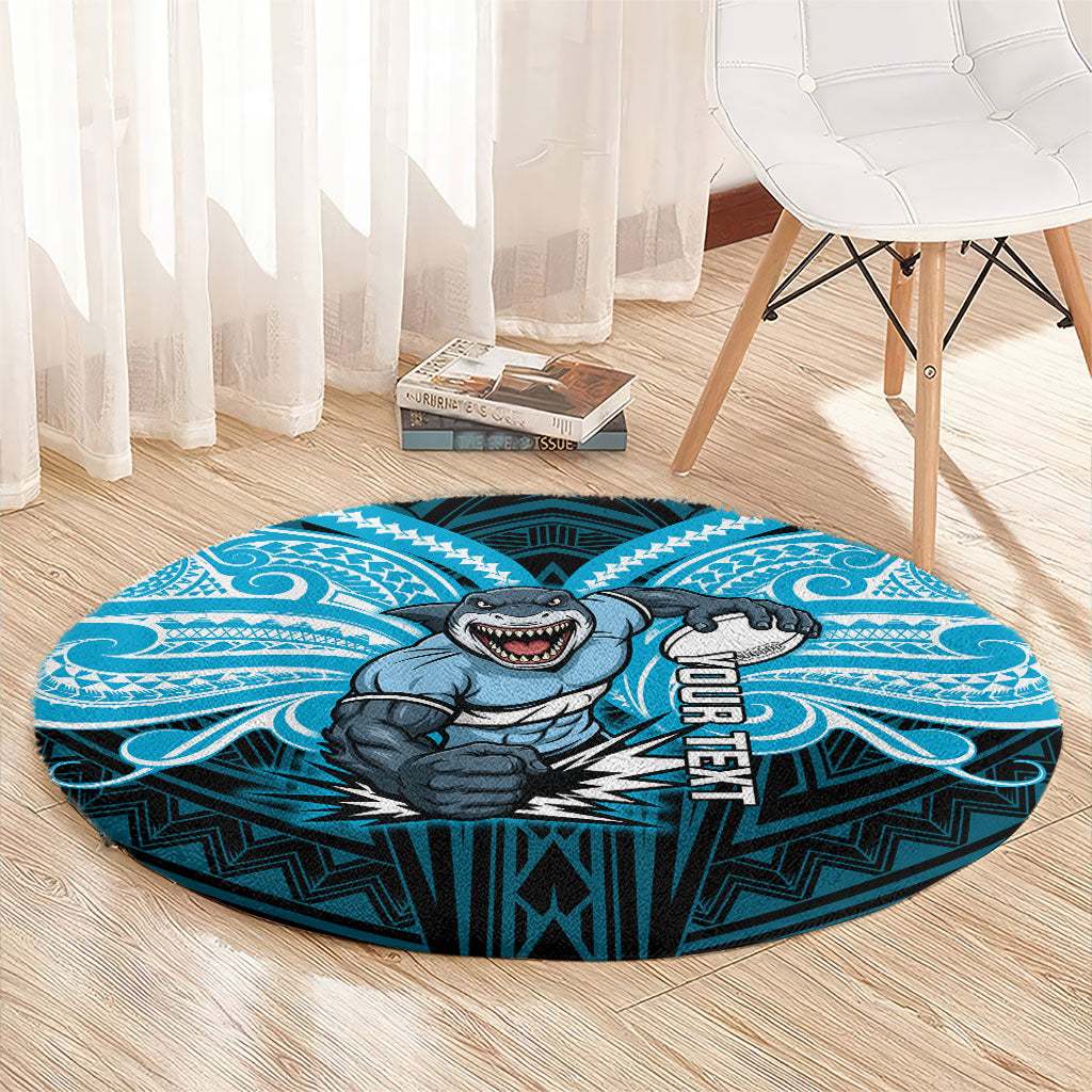 Custom Cronulla-Sutherland Sharks Round Carpet Shark Warrior Polynesia Islander Rugby Mascot