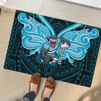 Custom Cronulla-Sutherland Sharks Rubber Doormat Shark Warrior Polynesia Islander Rugby Mascot