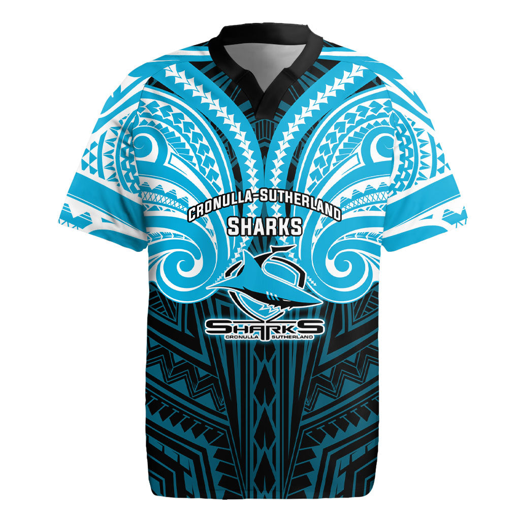 Custom Cronulla-Sutherland Sharks Rugby Jersey Shark Warrior Polynesia Islander Rugby Mascot