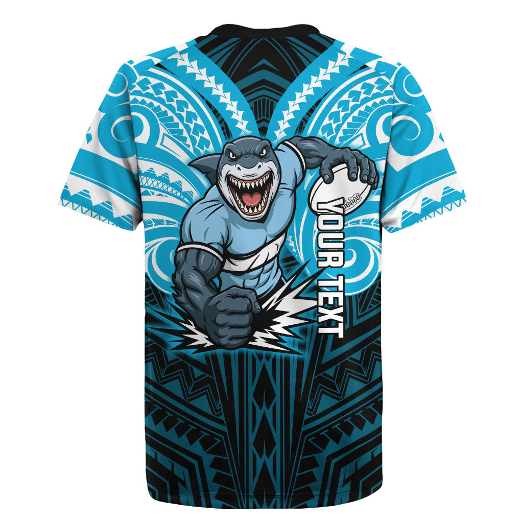 Custom Cronulla-Sutherland Sharks Rugby Jersey Shark Warrior Polynesia Islander Rugby Mascot