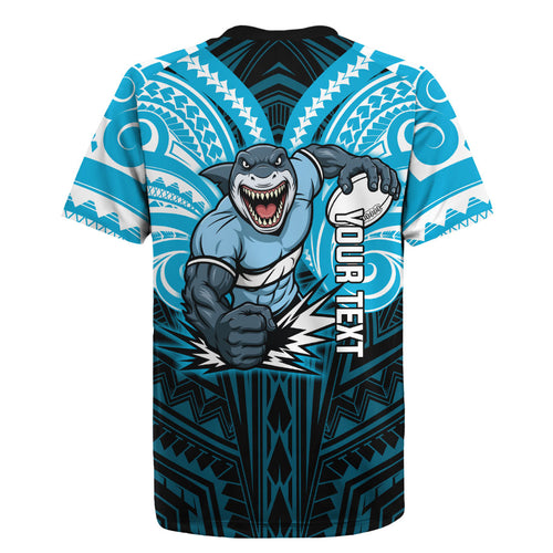 Custom Cronulla-Sutherland Sharks Rugby Jersey Shark Warrior Polynesia Islander Rugby Mascot