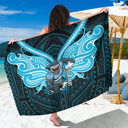 Custom Cronulla-Sutherland Sharks Sarong Shark Warrior Polynesia Islander Rugby Mascot