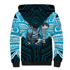 Custom Cronulla-Sutherland Sharks Sherpa Hoodie Shark Warrior Polynesia Islander Rugby Mascot