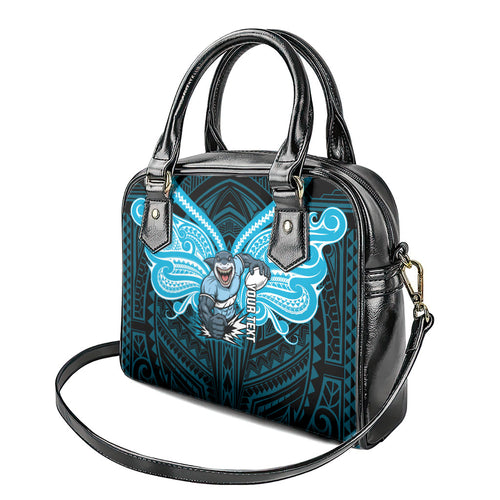 Custom Cronulla-Sutherland Sharks Shoulder Handbag Shark Warrior Polynesia Islander Rugby Mascot