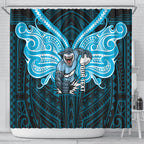 Custom Cronulla-Sutherland Sharks Shower Curtain Shark Warrior Polynesia Islander Rugby Mascot