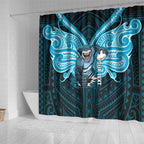 Custom Cronulla-Sutherland Sharks Shower Curtain Shark Warrior Polynesia Islander Rugby Mascot